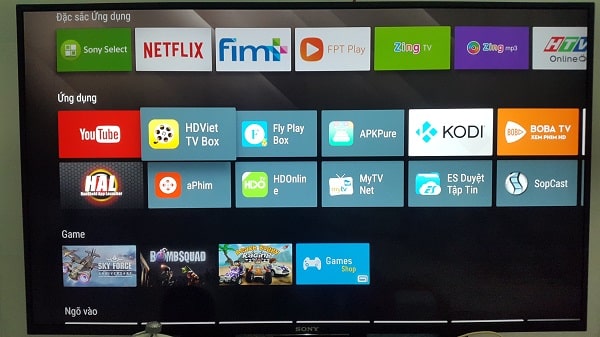 Trên màn hình sẽ xuất hiện các biểu tượng ứng dụng.