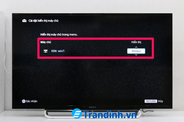 Chọn Đồng ý để tiến hành kết nối laptop và tivi