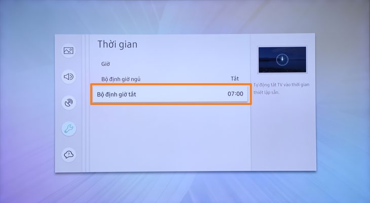 các bước thiết lập trên và bảng thông tin