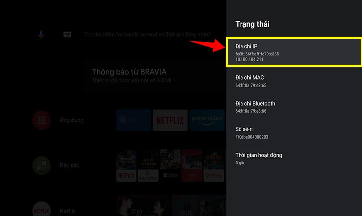 Trong bảng giới thiệu này, bạn sẽ có những thông tin của chiếc tivi nhà bạn.