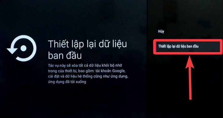Bước 4: Tiếp đó, bạn cần đọc kỹ phần thông tin hiện ra. Sau đó, bạn chọn Thiết lập lại vị trí ban đầu.