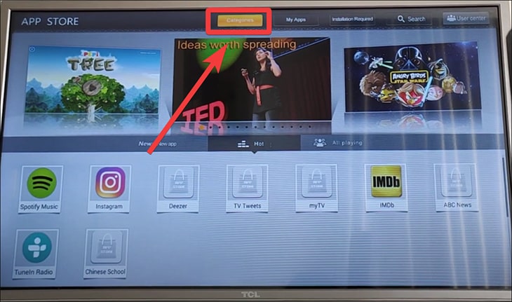 Bước 2: Tại trang App Store, bạn chọn mục Categories.