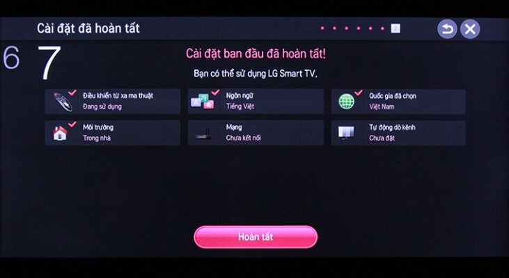 ợi khi nào màn hình Tivi hiện lên Cài đặt đã hoàn tất là bạn đã khôi phục cài đặt gốc Tivi LG thành công. Lúc này, bạn có thể sử dụng remote để điều khiển Tivi.