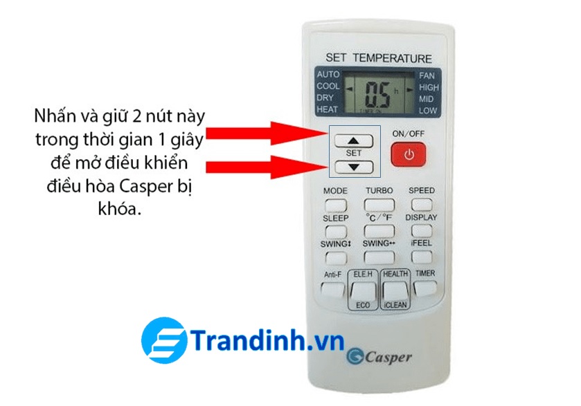 Hướng dẫn cách mở khóa điều khiển điều hòa Casper