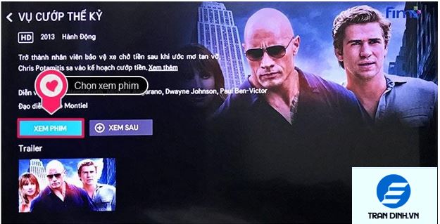 Chọn một bộ phim bất kỳ và nhấn vào xem phim.