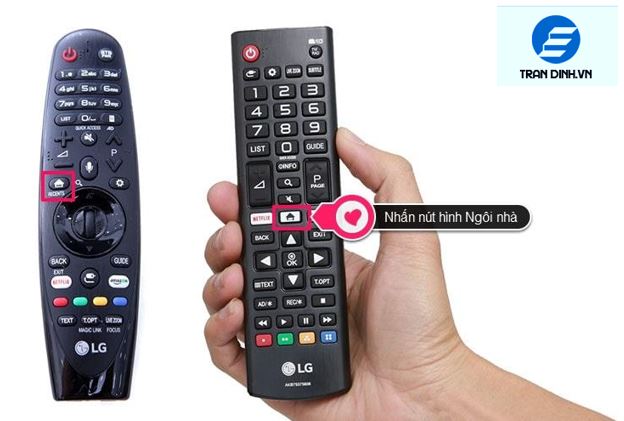 Nhấn nút Home (nút có hình ngôi nhà) trên remote