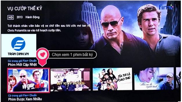 Chọn một bộ phim bất kỳ và nhấn vào xem phim.