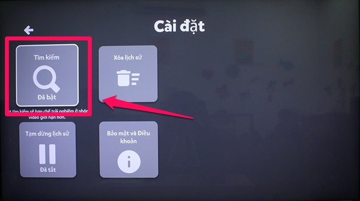 4 Hướng dẫn bật tính năng tìm kiếm để tìm thêm video trên Smart tivi LG