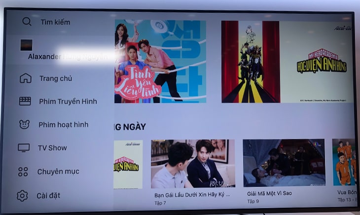 Cách sử dụng ứng dụng Zing TV trên Smart tivi LG 23 Giao diện sau khi đăng nhập ứng dụng trên tivi.