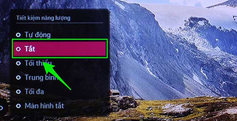 Lỗi do chế độ tiết kiệm điện trên tivi