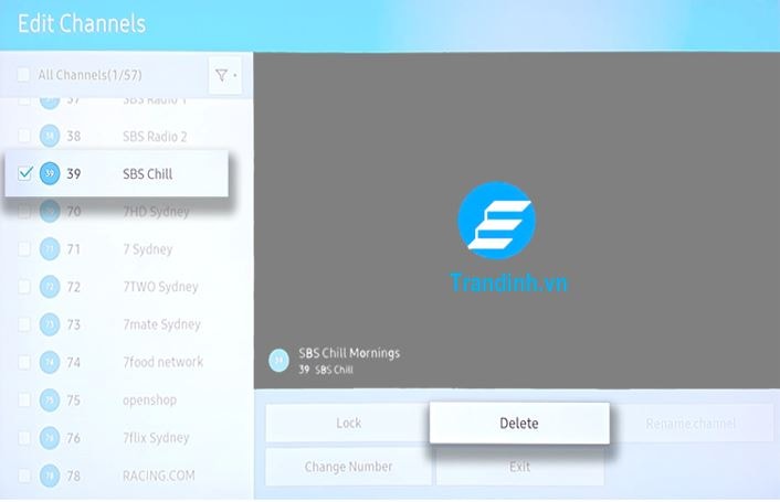 Cách xóa kênh trên tivi samsung đơn giản qua vài thao tác 23 Từ đây, bạn có thể chọn các kênh bạn muốn xóa từ phía bên trái và sau đó chọn xóa để xóa các kênh đó.