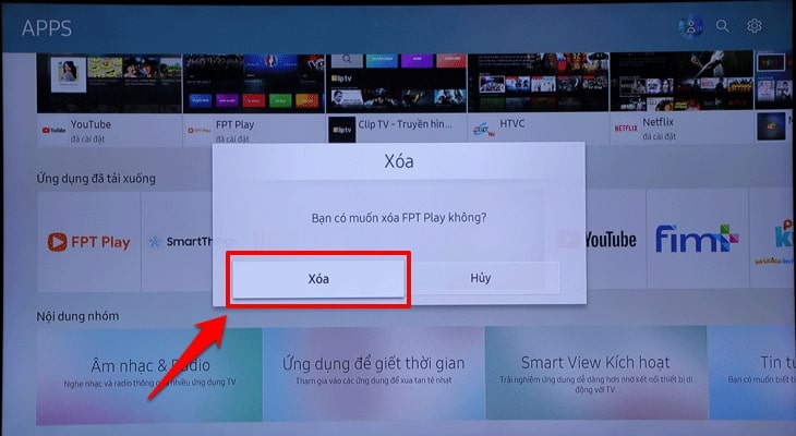 5 - Chọn "Xóa" lần nữa.