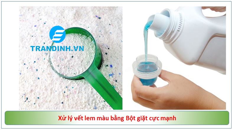 Tẩy quần áo trắng bị lem màu bột giặt cực mạnh
