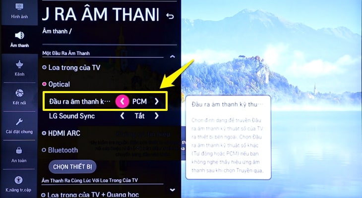 Hướng dẫn cách xuất âm thanh từ tivi tới loa qua cổng Optical trên tivi LG