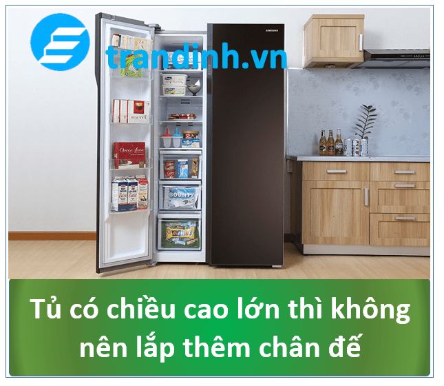 Chiều cao tủ thấp, gây khó khăn khi lấy thực phẩm