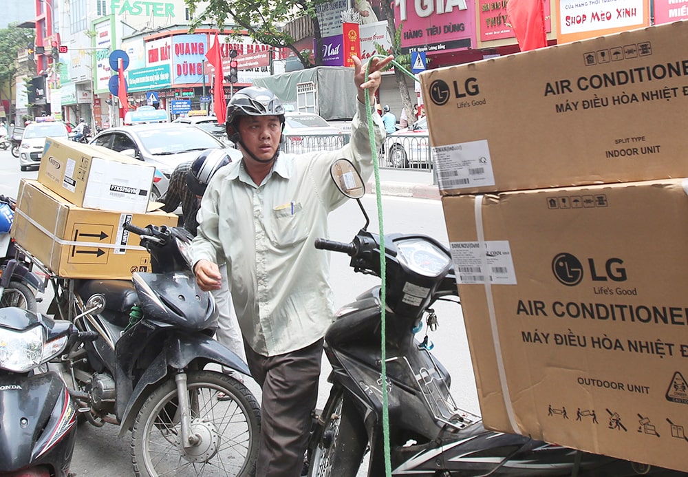 Hướng dẫn chở điều hoà, máy lạnh bằng xe máy 5 Trước khi vận chuyển