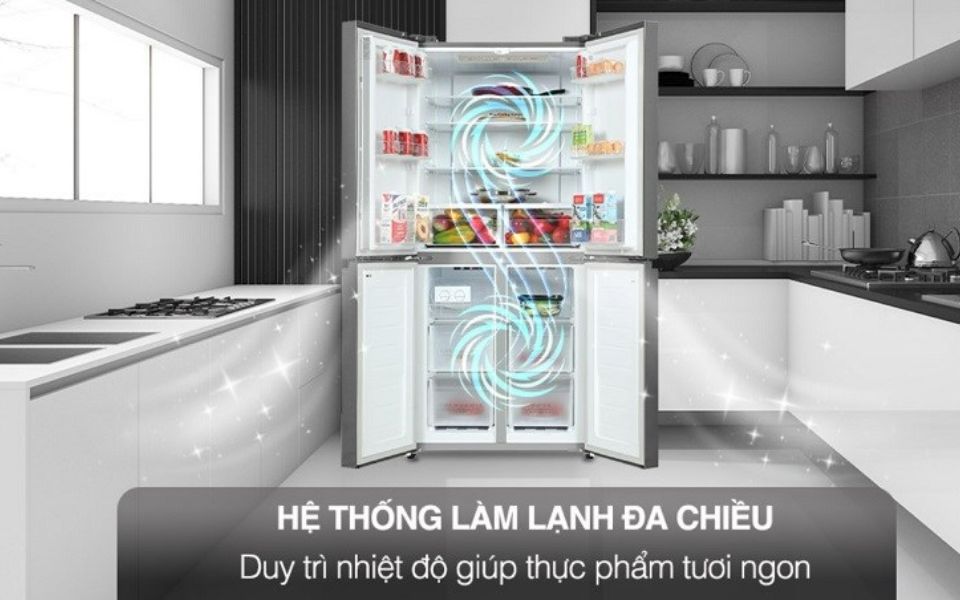 Công nghệ làm lạnh đa chiều Multi Air Flow trên tủ lạnh Casper đưa luồng khí lạnh đến mọi ngóc ngách trong tủ