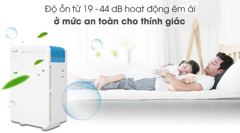 Vận hành vô cùng êm ái với độ ồn chỉ từ 19 đến 44 dB, đảm bảo giấc ngủ sâu nhất