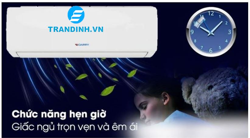 Điều hòa Dairry i-DR12KC 12000BTU 1 chiều inverter 9 10. Điều hòa 12000BTU Darry sở hữu tính năng hẹn giờ tắt vào ban đêm cho giấc ngủ ngon