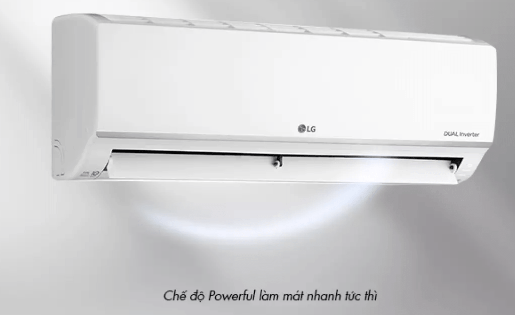 2. Chức năng làm lạnh nhanh Powerful tiện lợi trên điều hoà LG inverter V10APH1