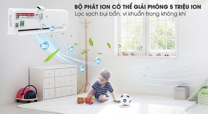 3. Công nghệ lọc khí bằng Ion, khử mùi diệt khuẩn cho không khí trong lành