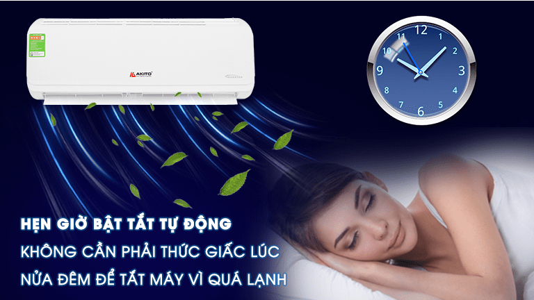 10. Chức năng hẹn giờ tiện lợi trên điều hoà Akito inverter 9000 BTU AIC-09ST