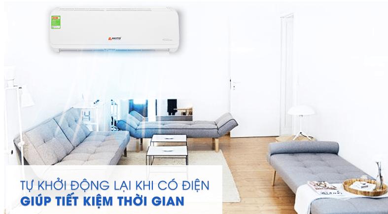 5. Tự khởi động lại khi có điện tiện lợi trên điều hoà Akito inverter 9000 BTU AIC-09ST