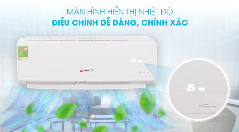8. Màn hình hiển thị nhiệt độ tiện lợi trên điều hoà Akito 9000 BTU AIC-09ST