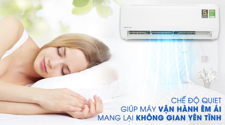 Điều hòa AQUA 12000BTU AQA-KCRV13TR 11 7. Chế độ siêu tĩnh giúp điều hòa AQUA 12000BTU AQA-KCRV13TR hoạt động êm ái