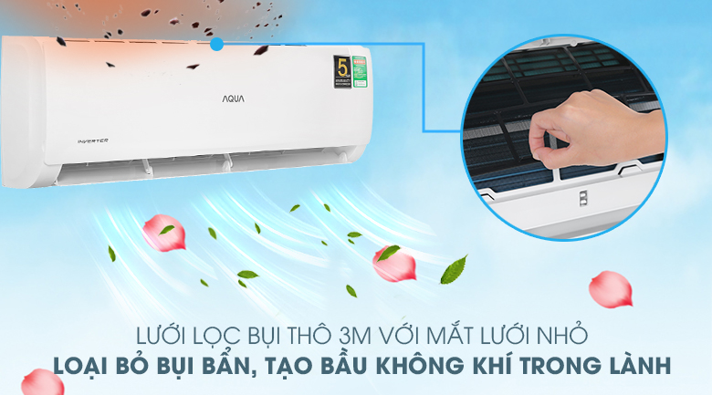Điều hòa AQUA 12000BTU AQA-KCRV13TR 10 6. Giúp cho bầu không khí luôn trong lành