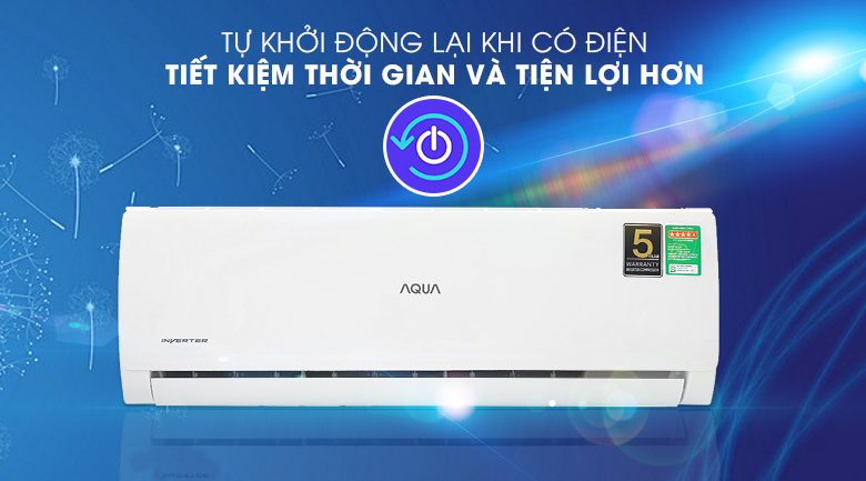 Điều hòa AQUA 12000BTU AQA-KCRV13TR 14 10. Tiết kiệm thơi fgian khi khởi động lại máy
