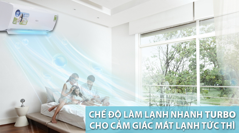 2. Điều hòa AQUA 9000BTU AQA-KCRV10TR đem lại không gian mát lạnh tức thì