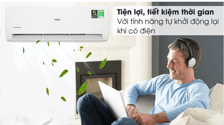 Điều hòa AQUA 2HP Inverter AQA-KCRV18TK 12 11. Tiết kiệm thời gian với tính năng tự khởi động lại khi có điện