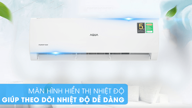 Điều hòa AQUA 2HP Inverter AQA-KCRV18TK 8 7. Màn hình hiển thị nhiệt độ quan sát dễ dàng trên máy lạnh AQA KCRV18TK