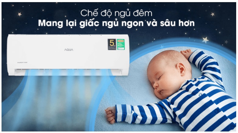 6. KCRV13XAW | Chế độ ngủ đêm Sleep mang lại giấc ngủ ngon, sâu giấc