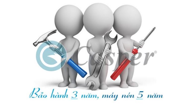 Bảo hành chính hãng lên đến 3 năm và may nén 5 năm của điều hoà Casper