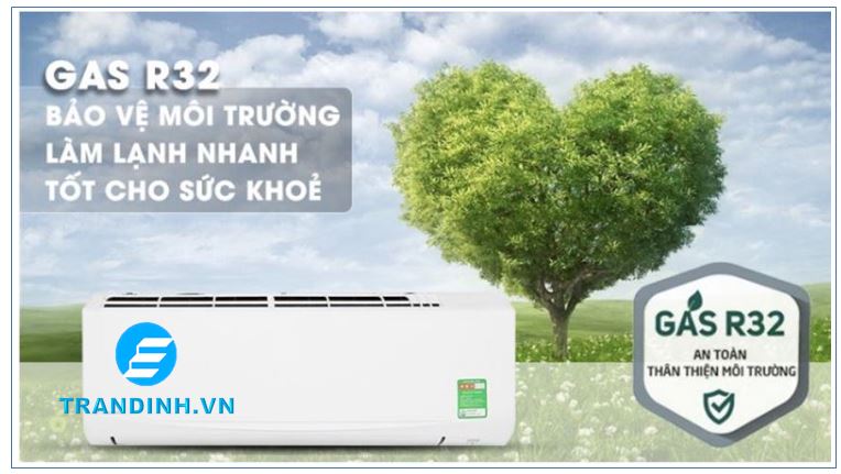 Sử dụng môi chất khí gas an toàn cho sức khỏe, thân thiện với môi trường