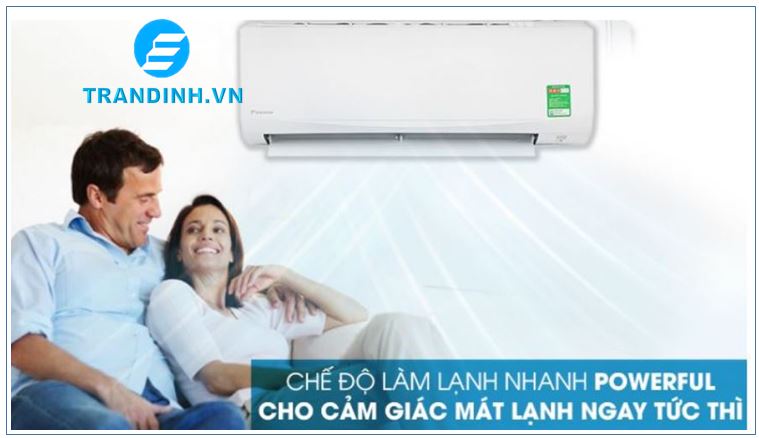 Máy lạnh Daikin sở hữu chức năng làm lạnh nhanh Powerful