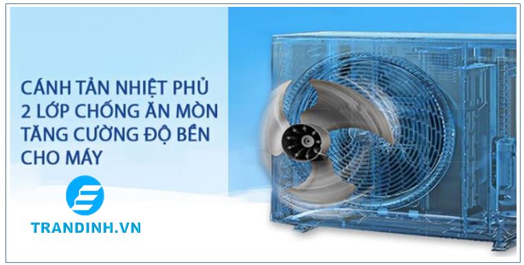 Điều hòa Daikin có thiết kế cánh tản nhiệt được phủ 2 lớp chống ăn mòn