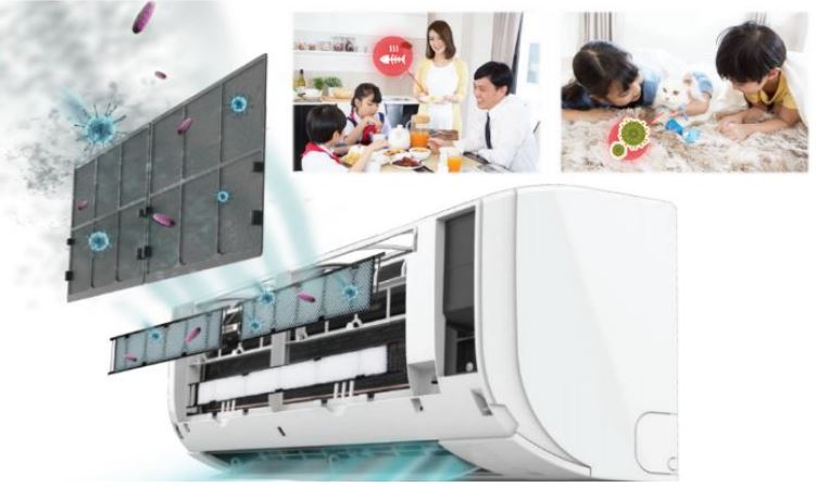 Điều hòa Daikin FTF35UV1V 12000BTU 1 chiều 9 7. Máy lạnh Daikin FTF35UV1V sở hữu tấm lọc Apatit Titan– Lá chắn bảo vệ sức khỏe