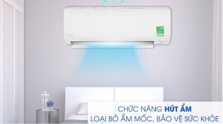 9. Máy lạnh 9000BTU Daikin FTKZ25VVMV sở hữu ới chế độ hút ẩm thông minh