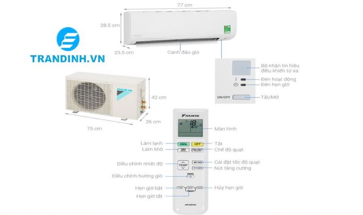 1. Tổng quan sản phẩm điều hòa Daikin FTKZ25VVMV 9000BTU 1 chiều inverter