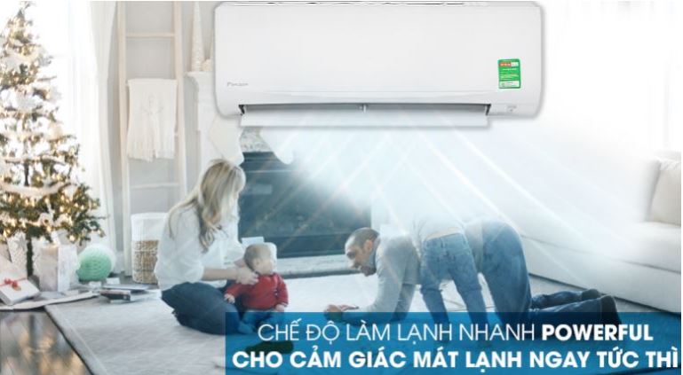 7. Máy lạnh Daikin FTKZ25VVMV giá rẻ có chế độ làm lạnh nhanh Powerful