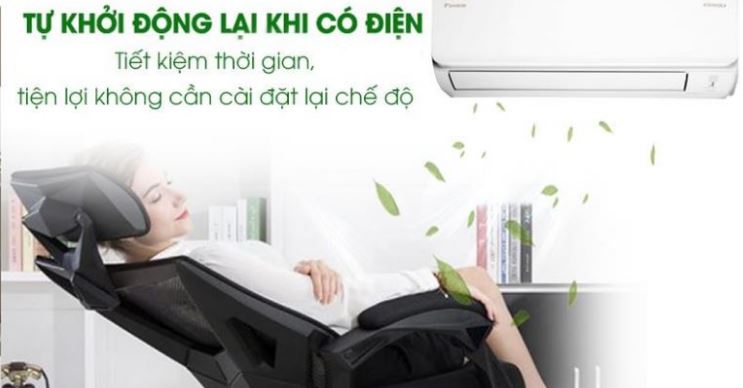 12. Điều hòa Daikin giúp tiết kiệm thời gian với chức năng tự khởi động lại khi có điện