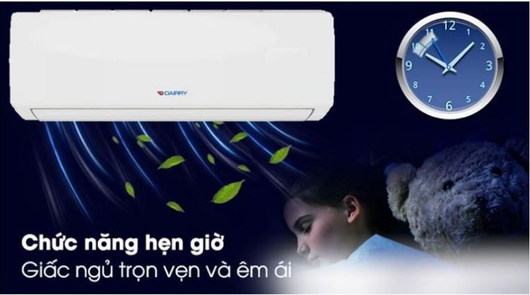 8. Máy lạnh Dairry DR18-KC 1 chiều sở hữu tính năng hẹn giờ tắt vào ban đêm cho giấc ngủ ngon