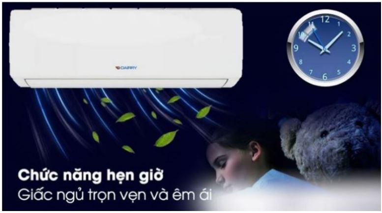 Điều hòa Dairry i-DR12LKC 12000BTU 1 chiều inverter 8 7. Điều hòa 2021 Dairry i-DR12LKC sở hữu tính năng hẹn giờ tắt thông minh