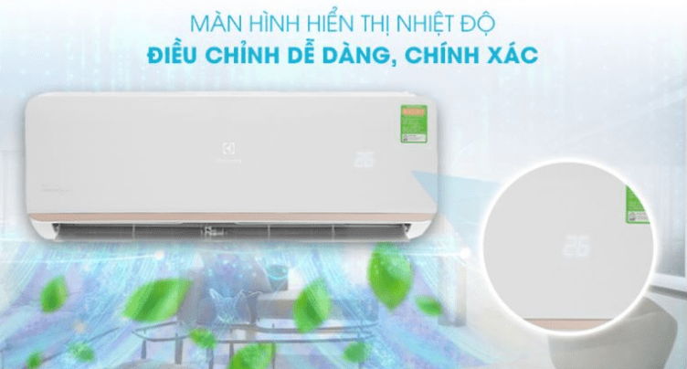 9. Dàn máy lạnh Electrolux ESM12CRO A4 dễ dàng quan sát, điều chỉnh nhiệt độ nhờ màn hình LED trên dàn lạnh