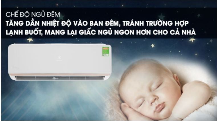 4. Máy lạnh Electrolux ESV09CRO-D1 giúp bạn có giấc ngủ sâu hơn với chế độ ngủ đêm