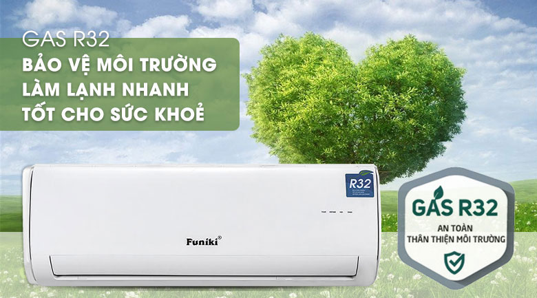 Điều hòa Funiki 18000 BTU 1 chiều inverter HIC18TMU 9 Bảo vệ sức khoẻ, tiết kiệm điện nhờ môi chất R32 của máy lạnh Funiki