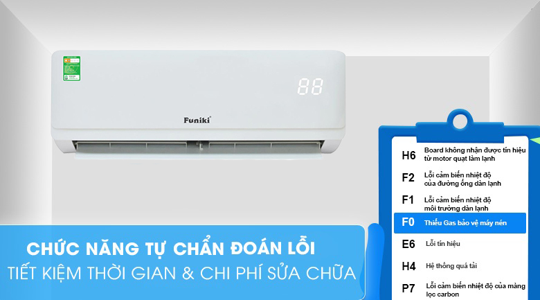 Điều hòa Funiki 18000 BTU 1 chiều inverter HIC18TMU 12 Dễ dàng cho việc sửa chữa nhờ hệ thống tự chuẩn đoán lỗi